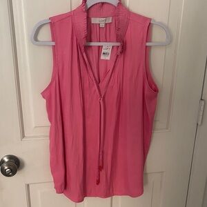 LOFT Vibrant Pink Sleeveless Blouse